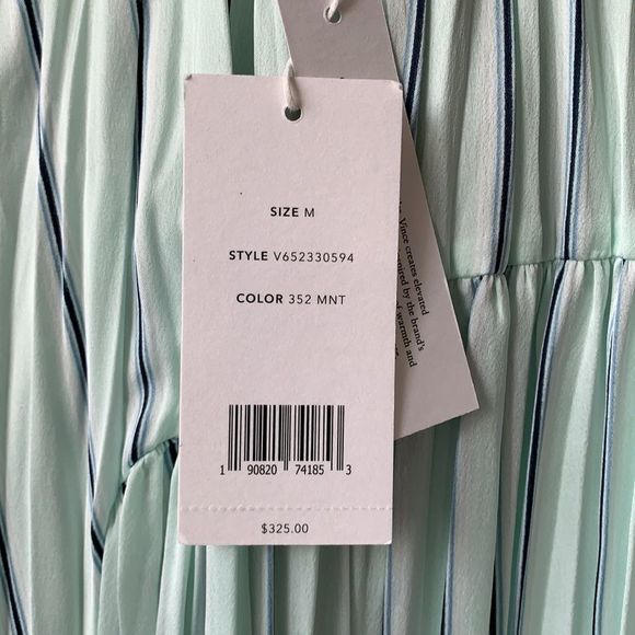 🌷🌷🌷Vince crushed panel stripe midi mint size M - Picture 6 of 8